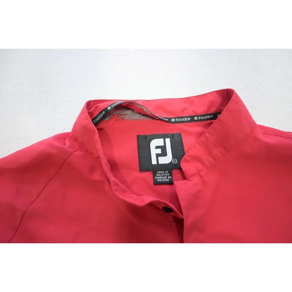 FootJoy Golf Windbreaker Jacket Snap Neck Red‎ Long Sleeve Mens Size XL